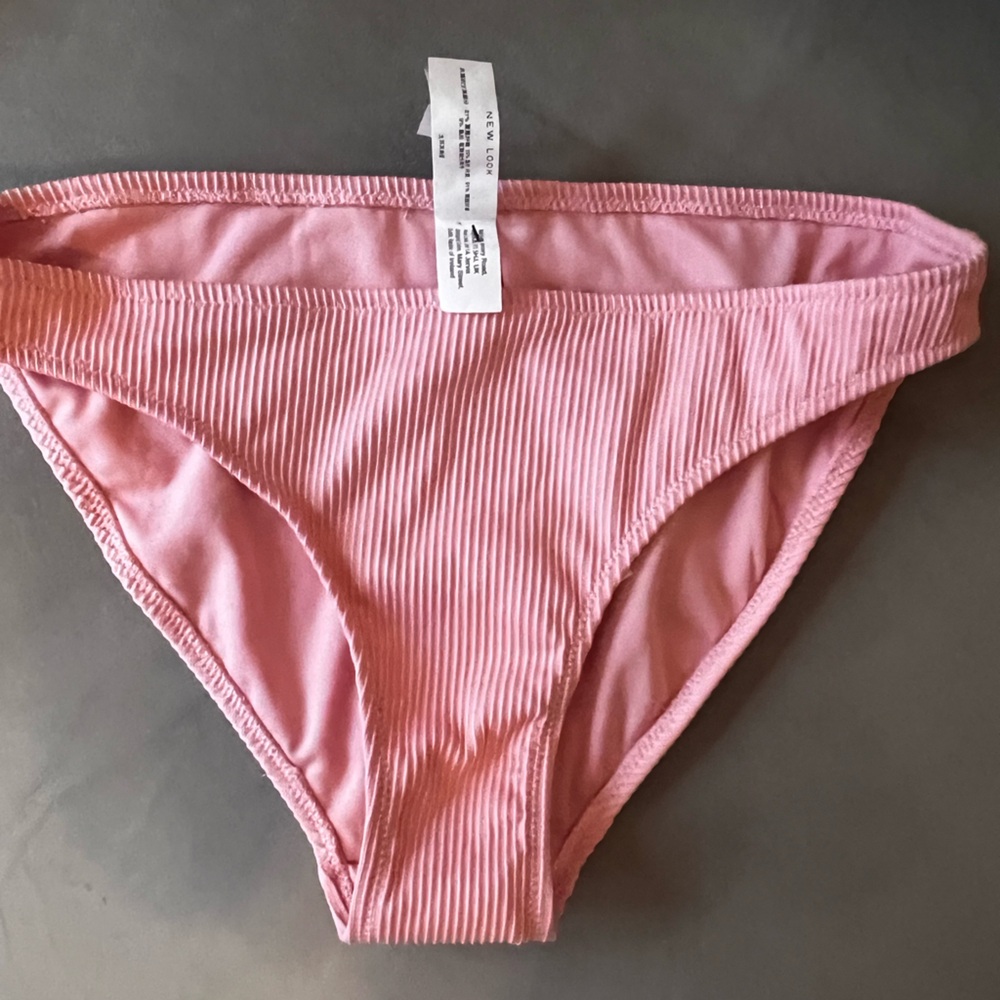 New Look Light Pink Ribbed Bikini Bottom